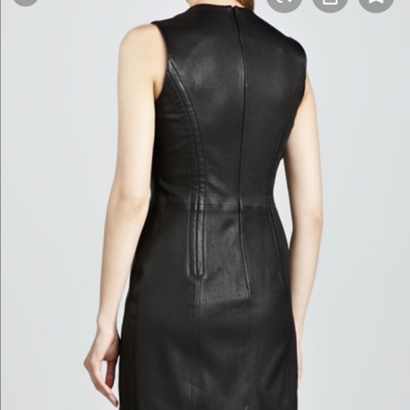 THEORY BURGUNDY LAMB LEATHER FRAYLAN DRESS ZIPPERS EUC - Picture 4 of 14